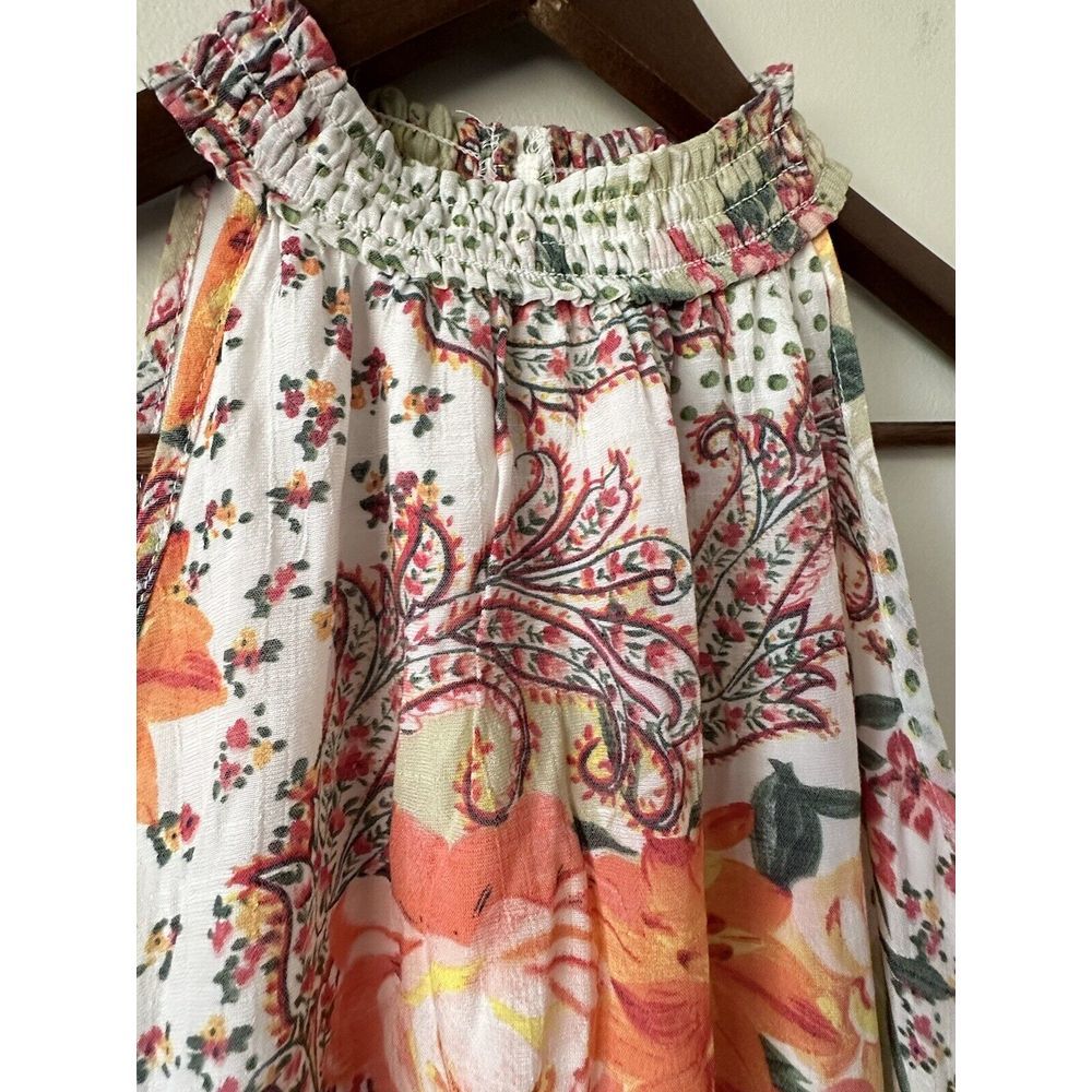 Mlle Gabrielle Summer Dress Small Colorful Floral Paisley Patchwork Lined